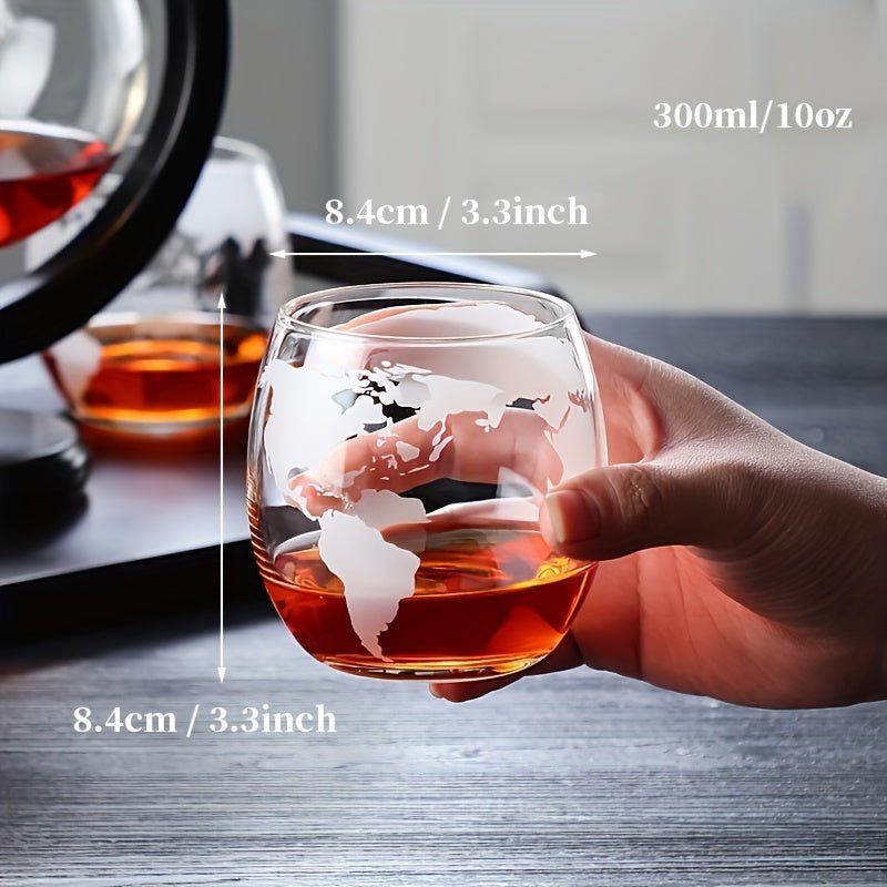 1 Set 30oz Whiskey Decanter Globe Set With 2 Whiskey Glasses 5oz, For Liquor Scotch Bourbon Vodka, Gifts For Men Women - Le Coin Du Barman : Le Spécialiste Des Cocktails