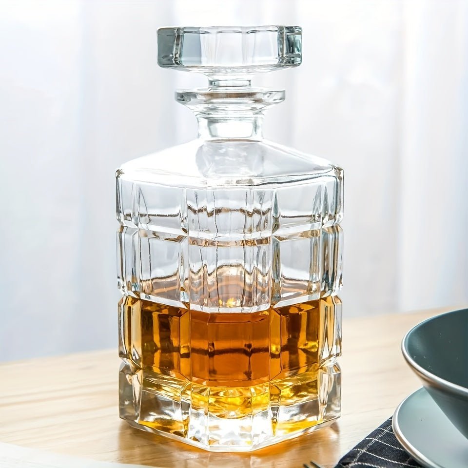 1pc, Whiskey Decanter, Glass Bottle, Square Whiskey Decanter With Stopper, Premium Whiskey Decanter For Liquor Scotch Bourbon Vodka Brandy Or Wine - Le Coin Du Barman : Le Spécialiste Des Cocktails