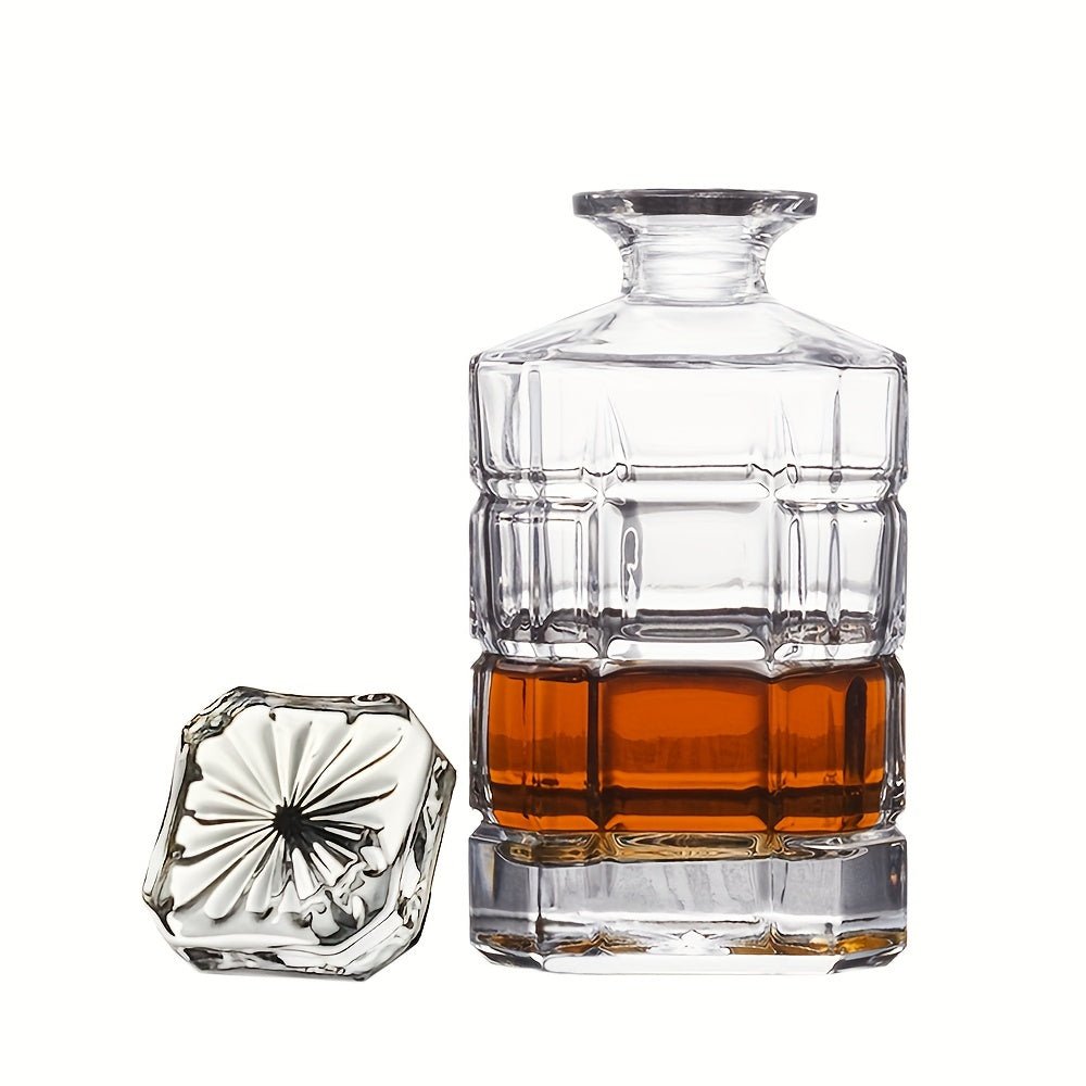 1pc, Whiskey Decanter, Glass Bottle, Square Whiskey Decanter With Stopper, Premium Whiskey Decanter For Liquor Scotch Bourbon Vodka Brandy Or Wine - Le Coin Du Barman : Le Spécialiste Des Cocktails