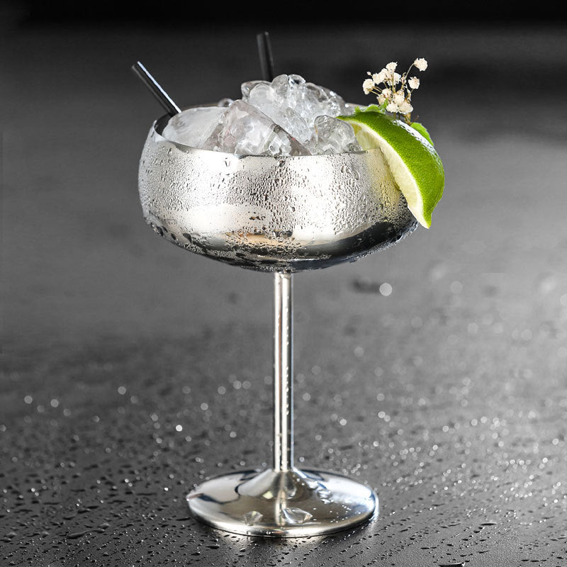 Steel cocktail glass
