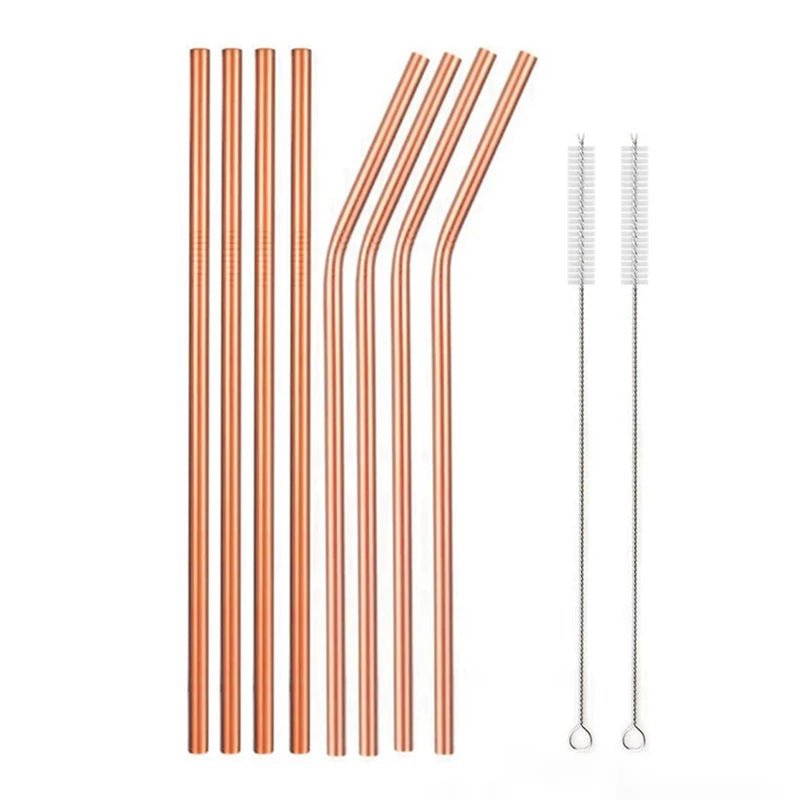 Rainbow Color Reusable Metal Straws Set with Cleaner Brush 304 Stainless Steel Drinking Straw Milk Drinkware Bar Party Accessory - Le Coin Du Barman : Le Spécialiste Des Cocktails